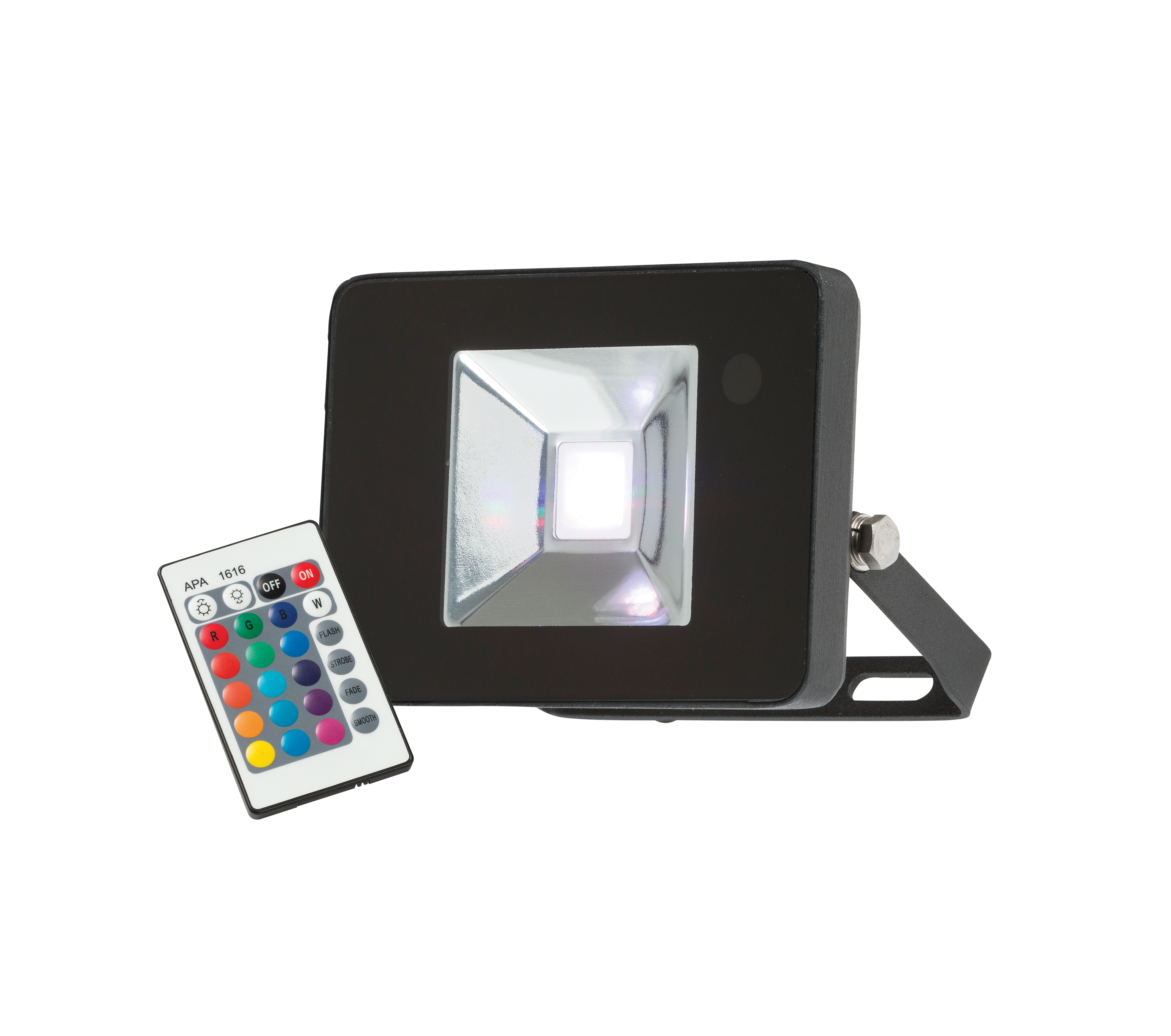 230V IP65 10W RGB LED Black Die-Cast Aluminium Floodlight