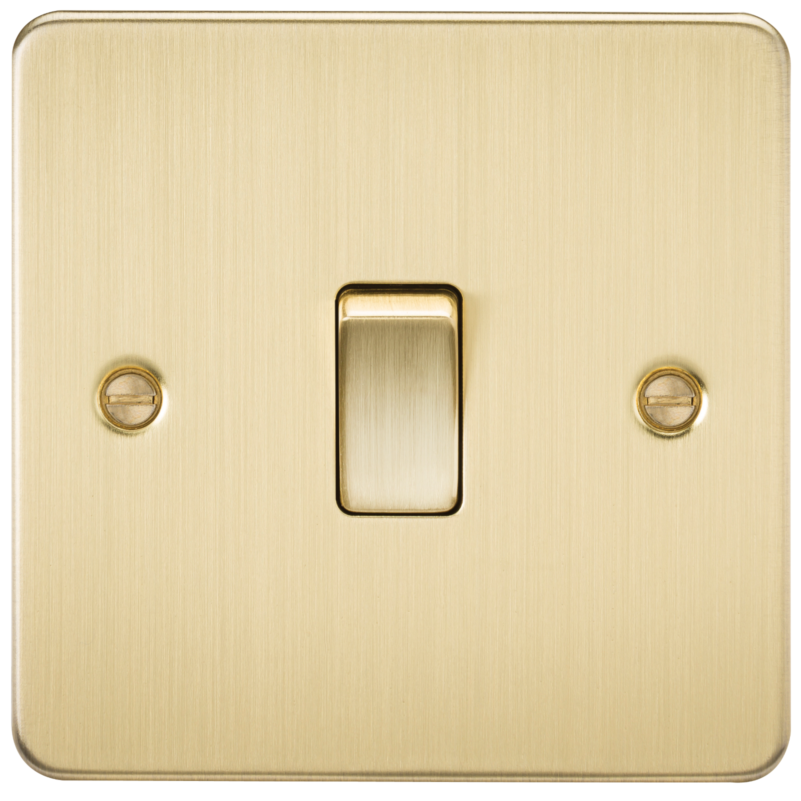Flat Plate 20A 1G DP switch - brushed brass