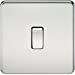 10A 1G 2 Way 230V Screwless Polished Chrome Electric Wall Plate Switch