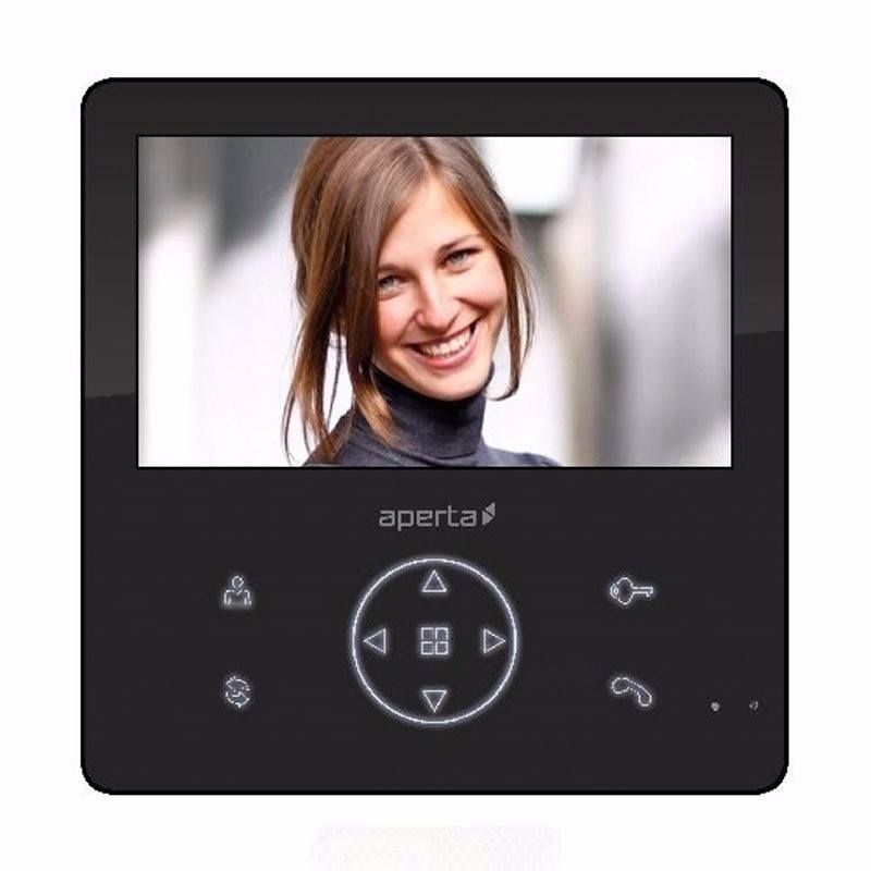Aperta Colour Video Door Entry Monitor with Record Facility - Black