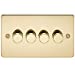 1G DP Switched Socket Flat Plate - Polished Brass, Black Insert