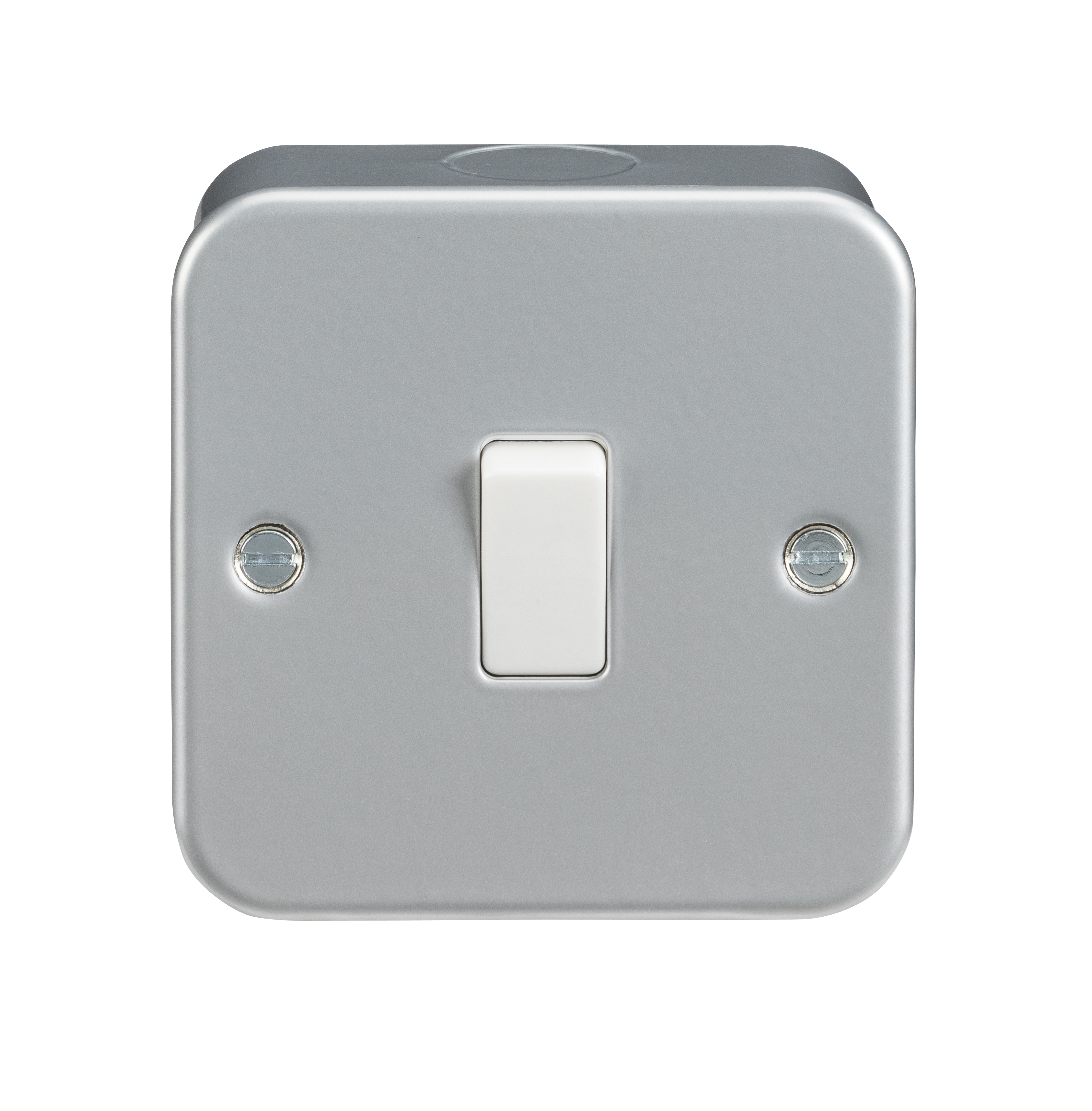 10A 1G 2 Way 230V Metal Clad Wall Switch Plate