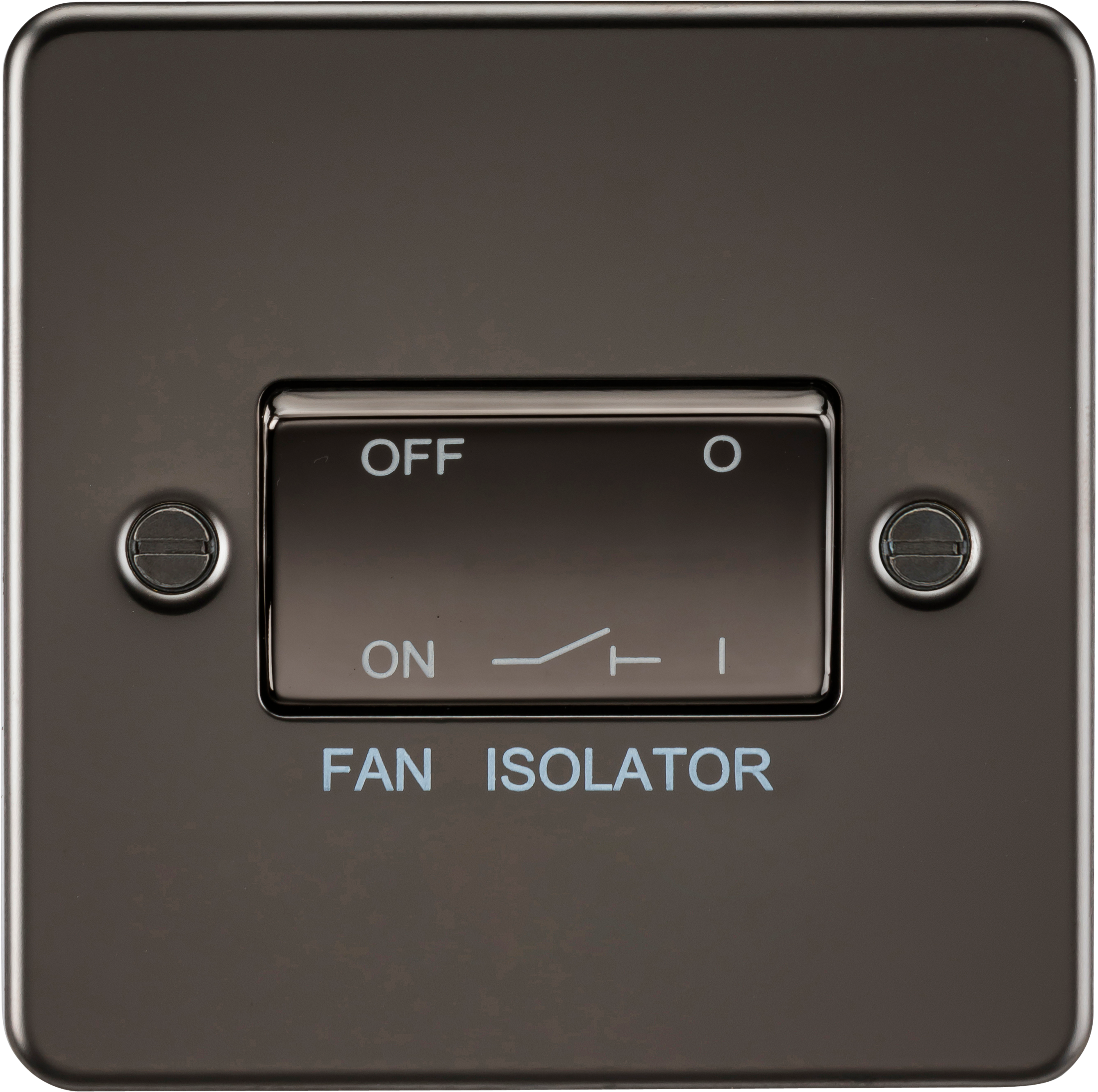 Flat Plate 10AX 3 Pole Fan Isolator Switch - Gunmetal