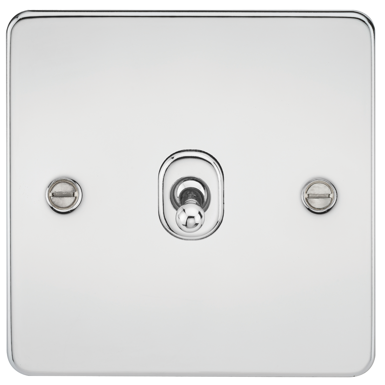 Flat Plate 10AX 1G Intermediate Toggle Switch - Polished Chrome