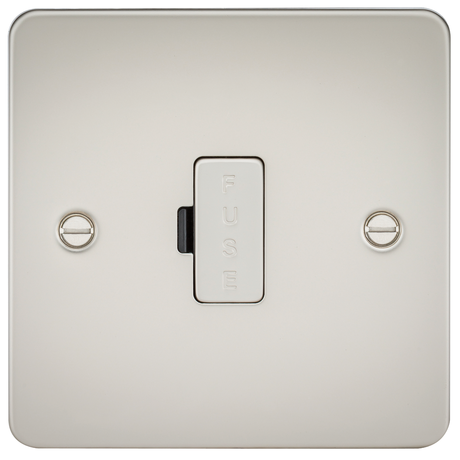 Flat Plate 13A fused spur unit - pearl