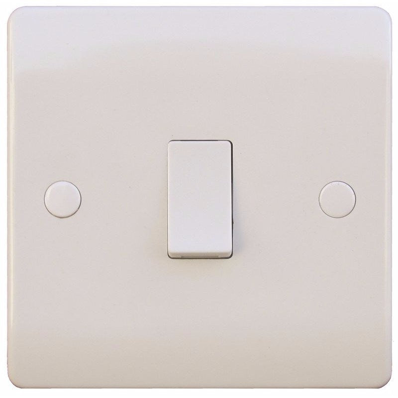 Sline 20A White 1G Double Pole 230V Electric Wall Plate Switch