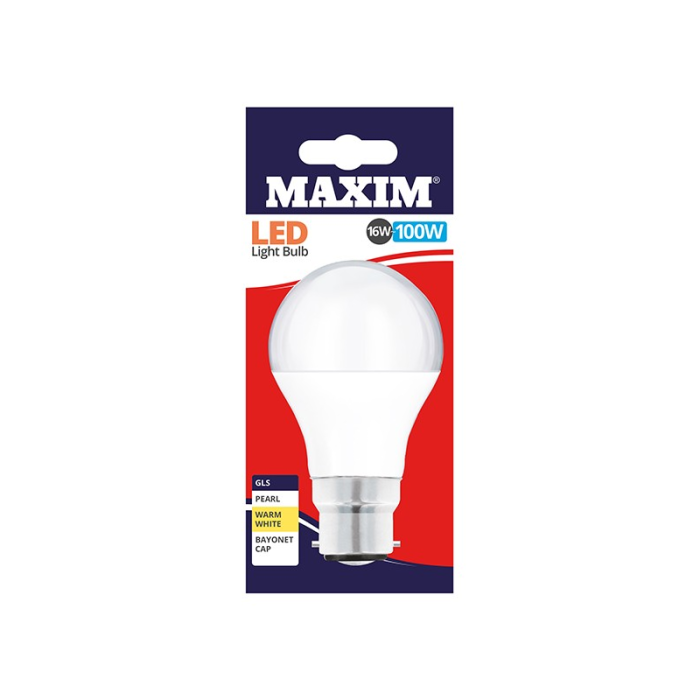 Maxim 16W LED BC GLS - Warm White