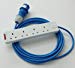 16A Blue Male - 4 Gang Hook Up Cable - 10m