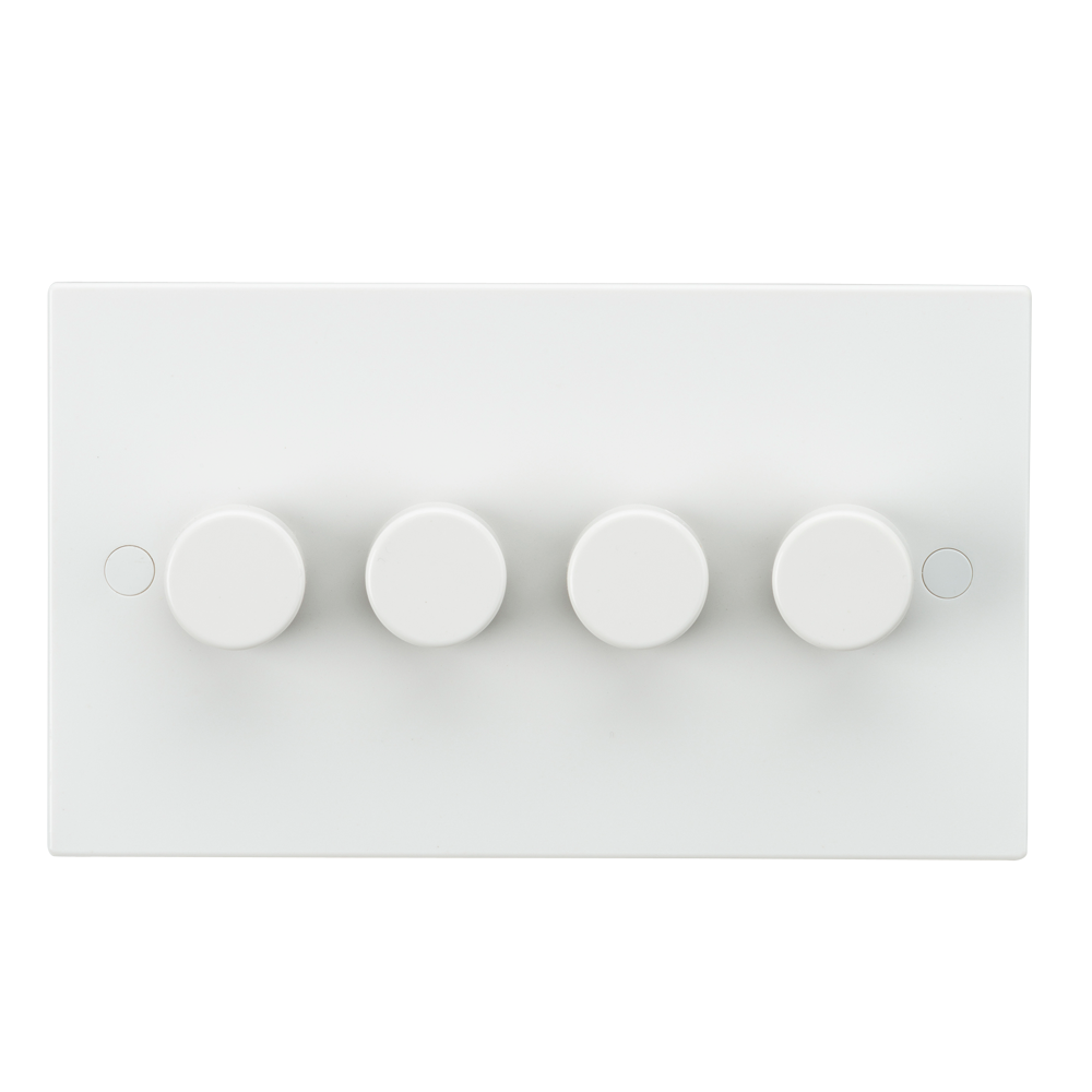 40-400W White 4G 2 Way 230V Electric Dimmer Switch Wall Plate