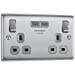 2G USB Switched Socket - Brushed Steel