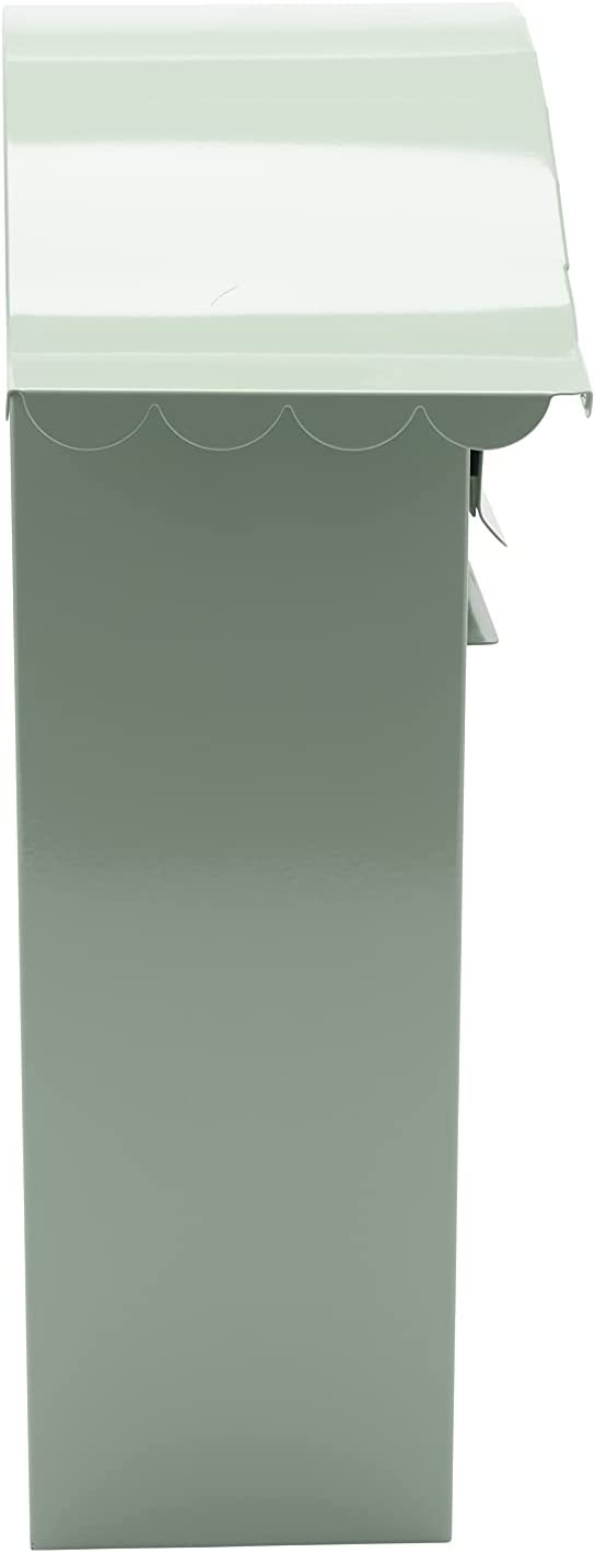 Classic Galvanised Steel Wall Mounted Postbox, Chartwell Green