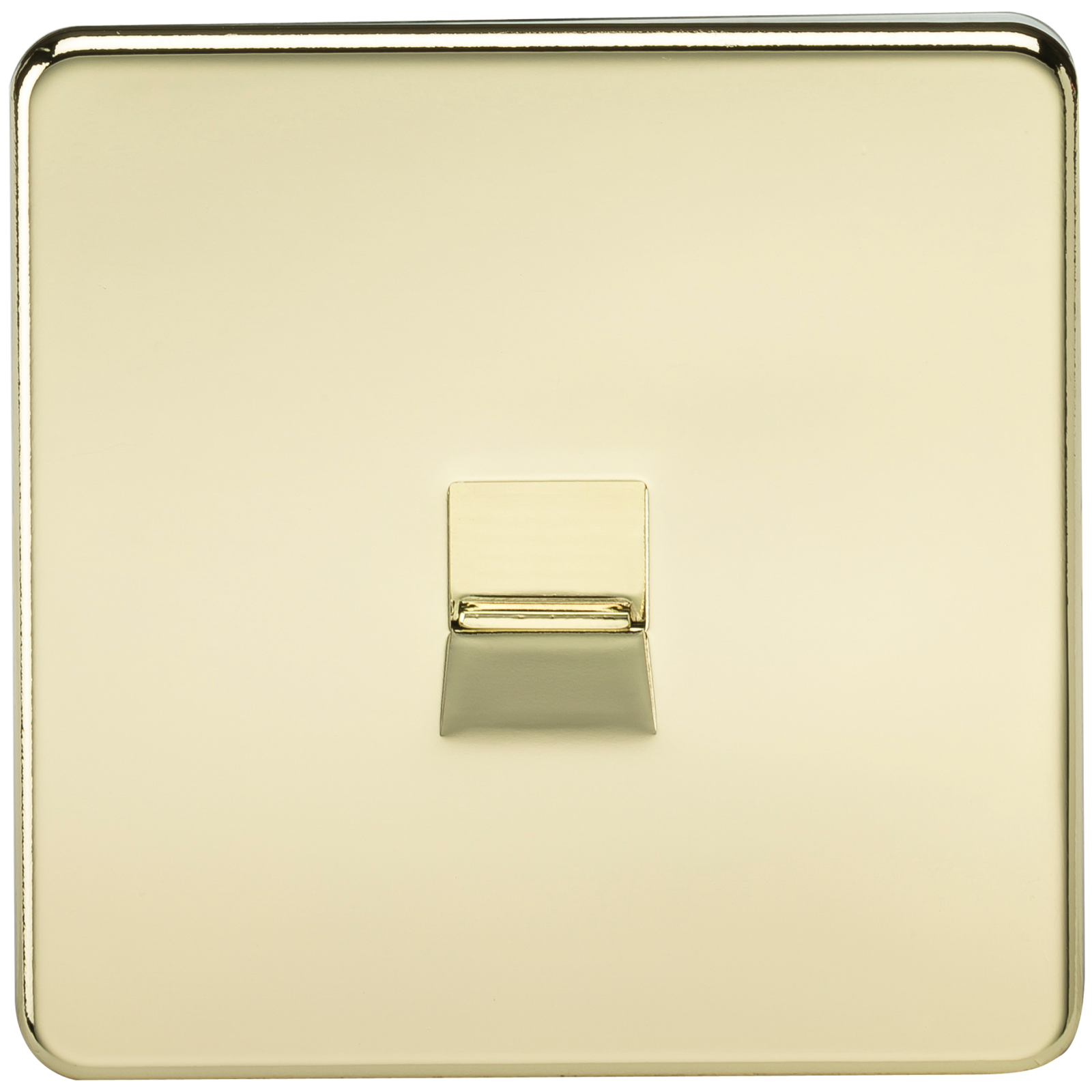 Screwless Polished Brass Telephone Extension Socket