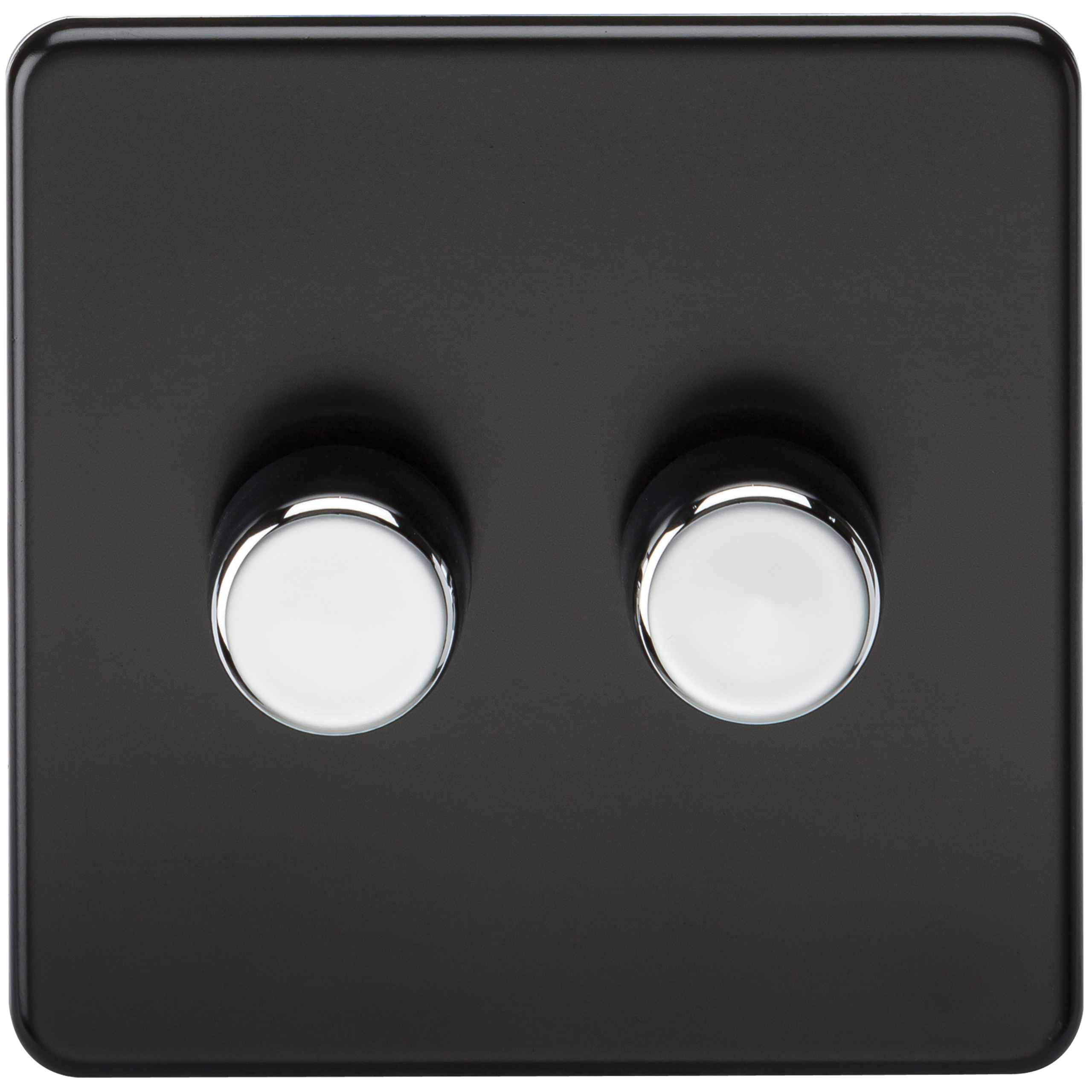 10-200W 2G 2 Way 230V Screwless Matt Black Led Compatible Electric Dimmer Switch