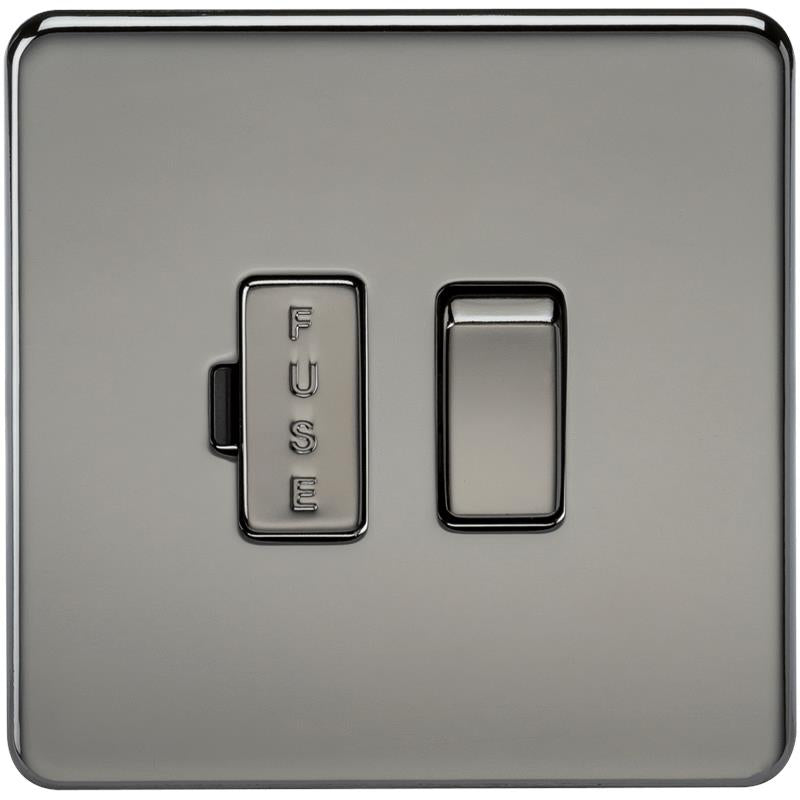 13A Screwless Black Nickel Switched Fused Spur Connector Unit