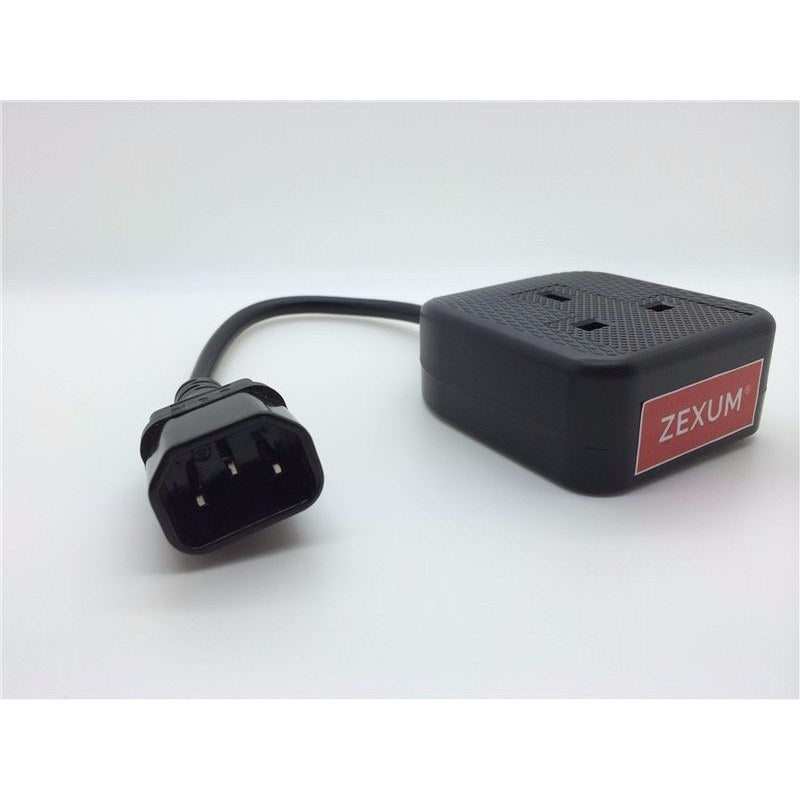 Deluxe IEC C14 Male to 13A 1 Gang UK Mains Socket Adapter - 2m