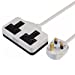 White UK 3 Pin Plug With 2 Gang 2G Socket Extension Cord Cable Lead - 25m