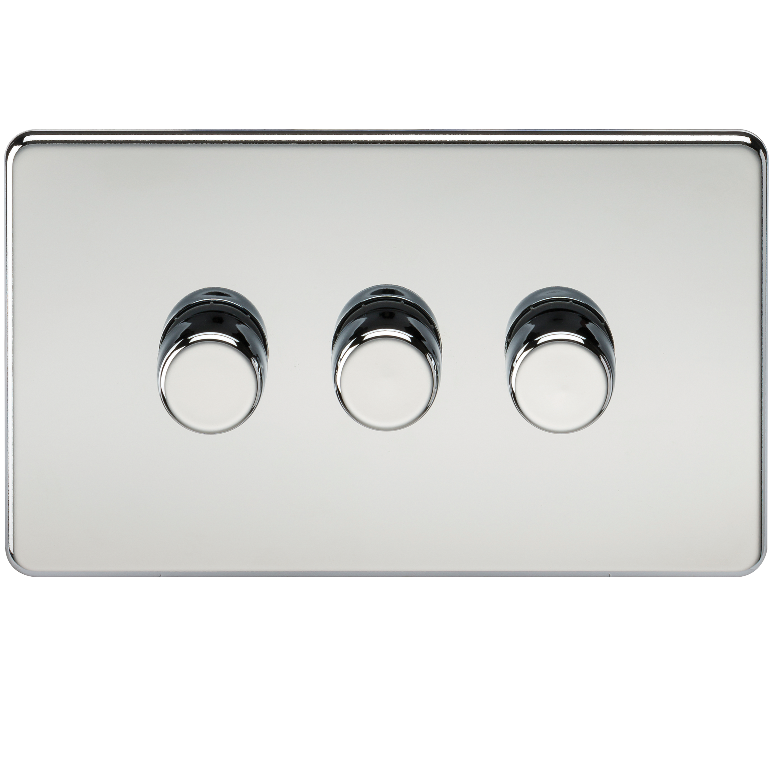10-200W 3G 2 Way 230V Screwless Polished Chrome Electric Dimmer Switch Led Compatible