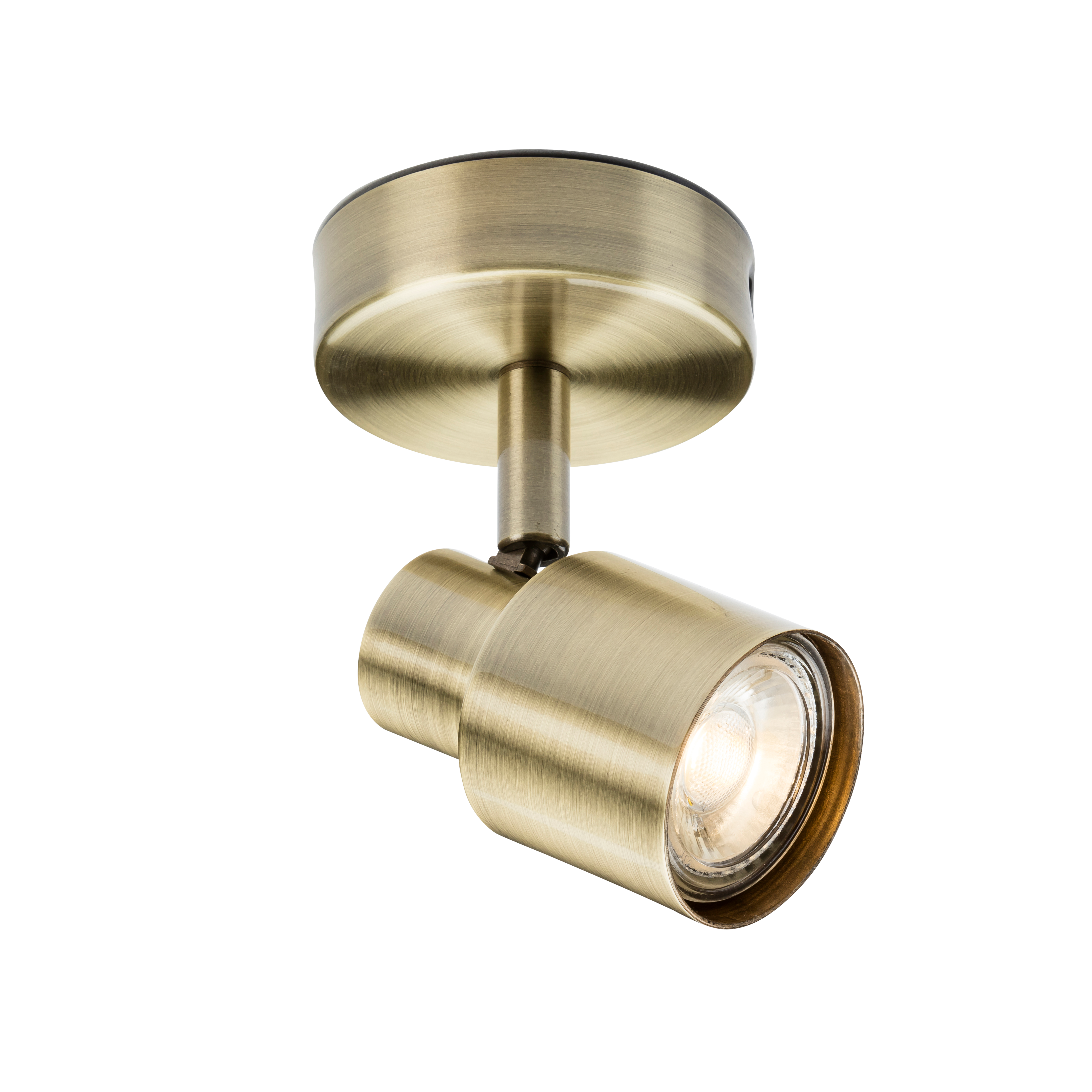 230V GU10 Single Spotlight - Antique Brass