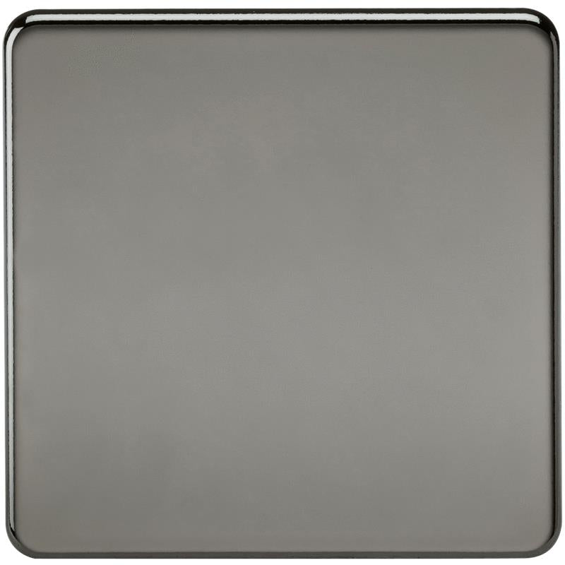 Screwless 1G Blanking Plate Black Nickel
