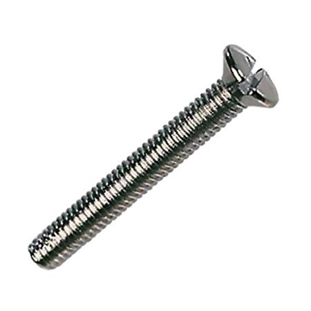 M3.5 X 40mm Nickel Plated Electrical Plug Socket Screws - 100 Pack
