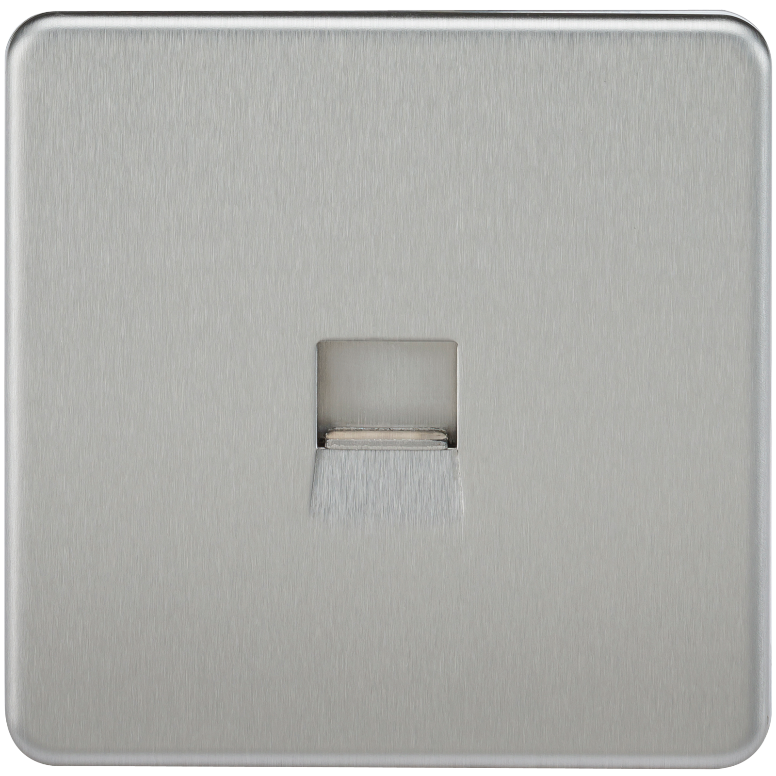 Screwless Brushed Chrome Telephone Extension Socket