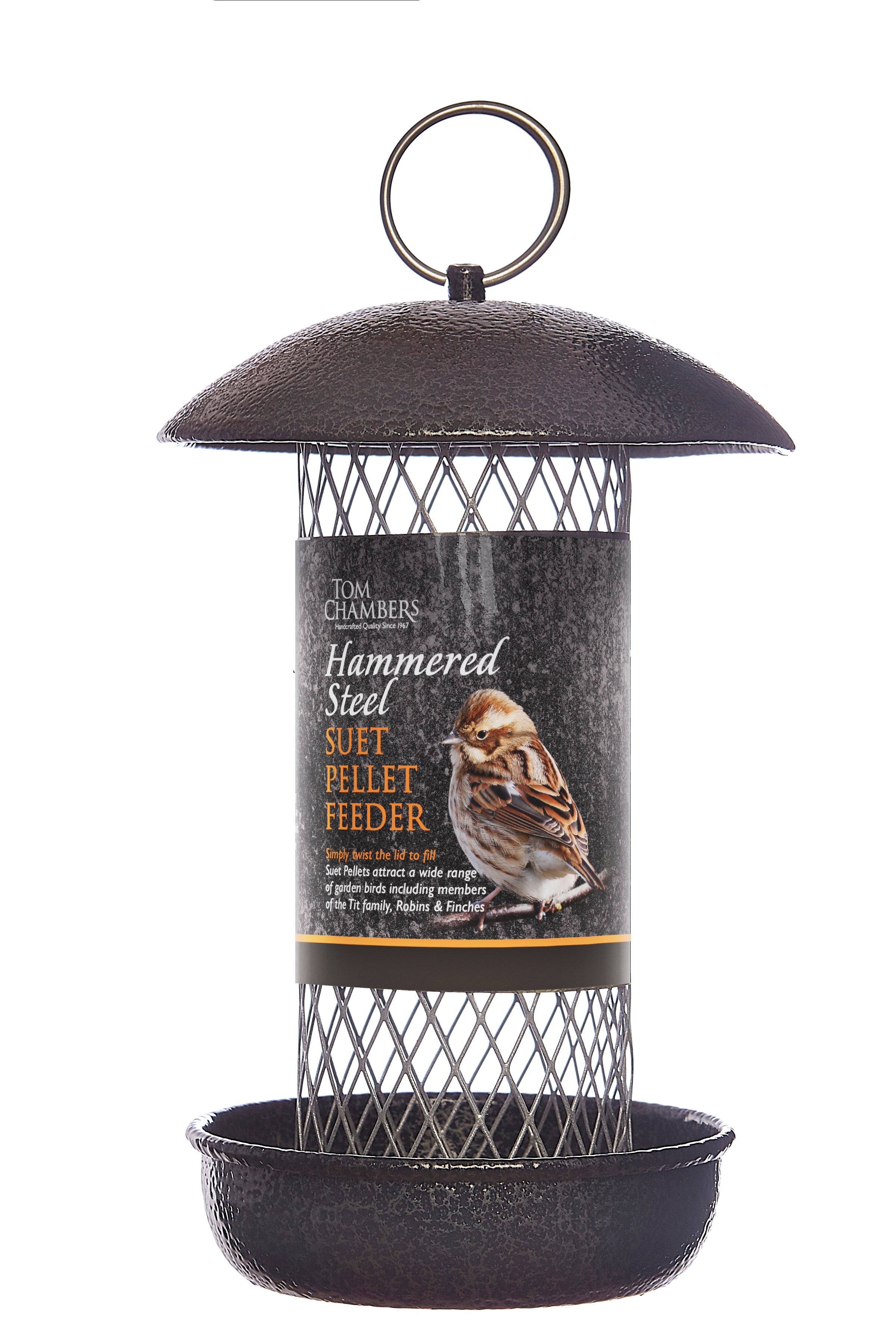 Hammered Steel Suet Pellet Feeder