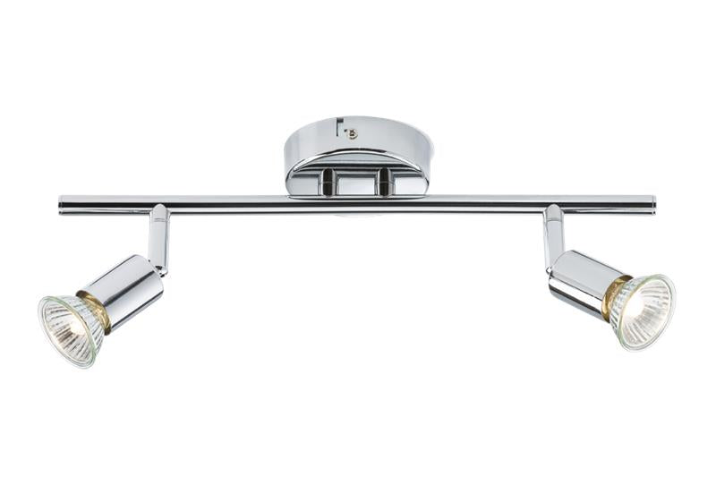 Ceiling Light GU10 50 Watt 2 Spotlight Bar Chrome LED Compatible