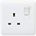 Curved Edge 13A 1G SP Switched Socket
