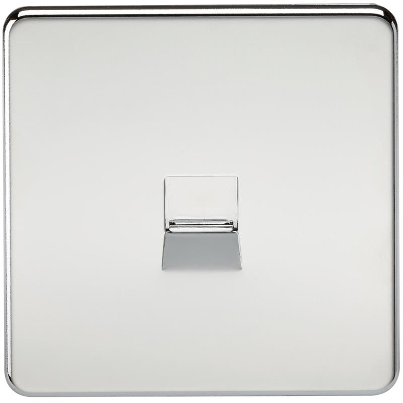 Screwless Polished Chrome Telephone Master Socket