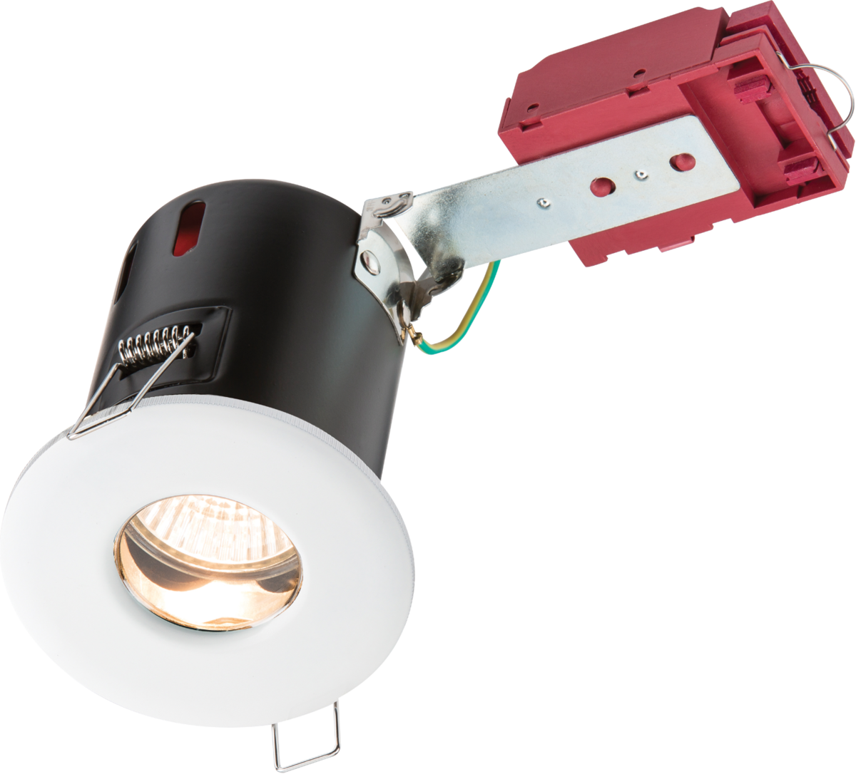 IP65 GU10 50W 230V LED IC Fire Rated Fixed Shower Downlight - White