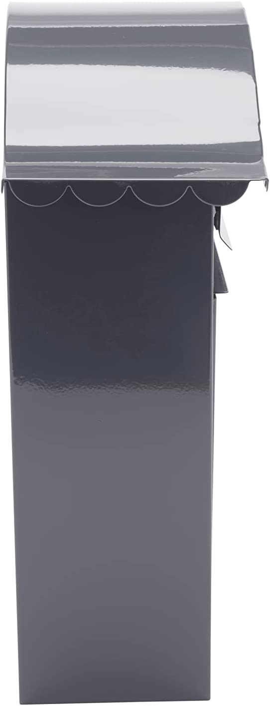 Classic Galvanised Steel Wall Mounted Postbox, Anthracite