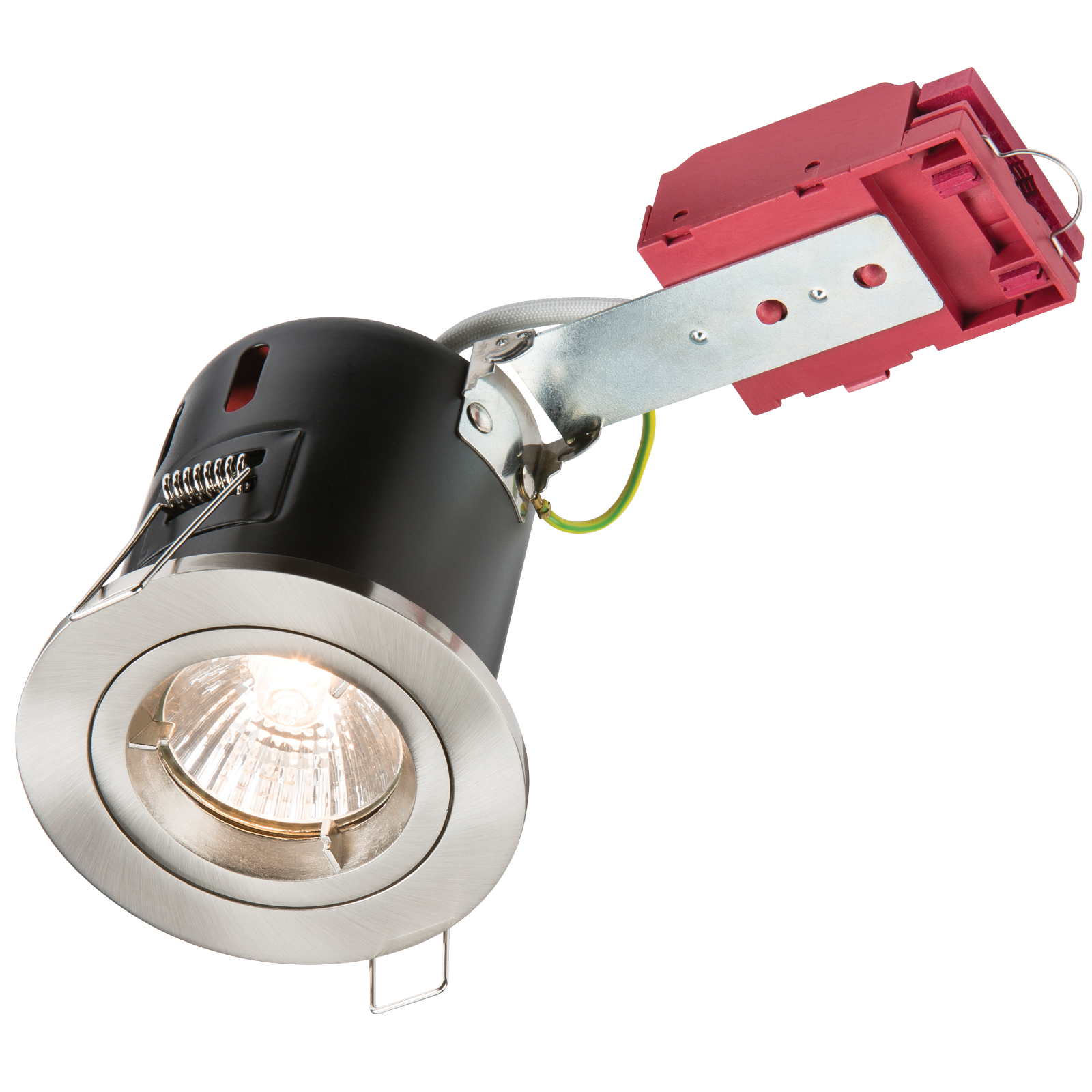 GU10 50W 230V LED Compatible IC Fire Rated Fixed Downlight - Brushed Chrome