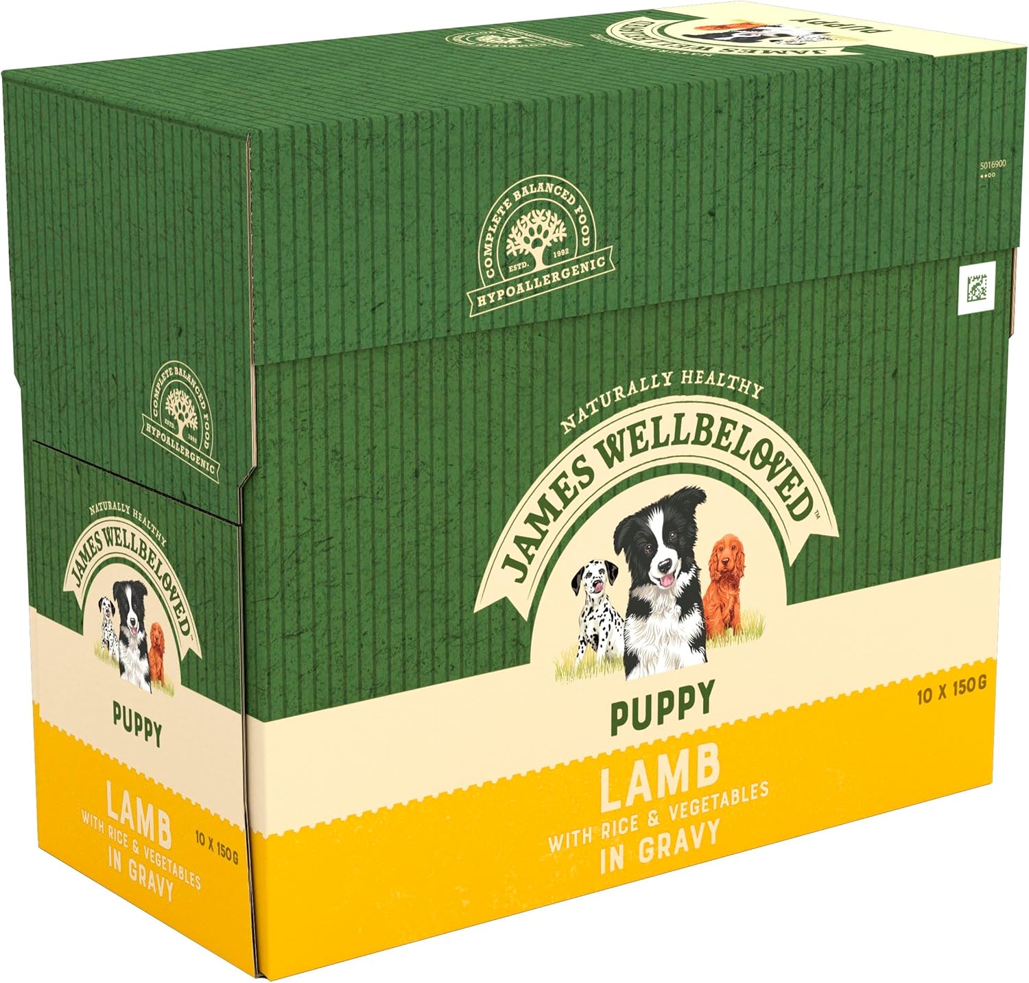 James Wellbeloved Puppy Lamb in Gravy 10 Pouches, Hypoallergenic Wet Dog Food, (10 x 150 g)