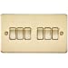 Flat Plate 10AX 6G 2-way switch - brushed brass