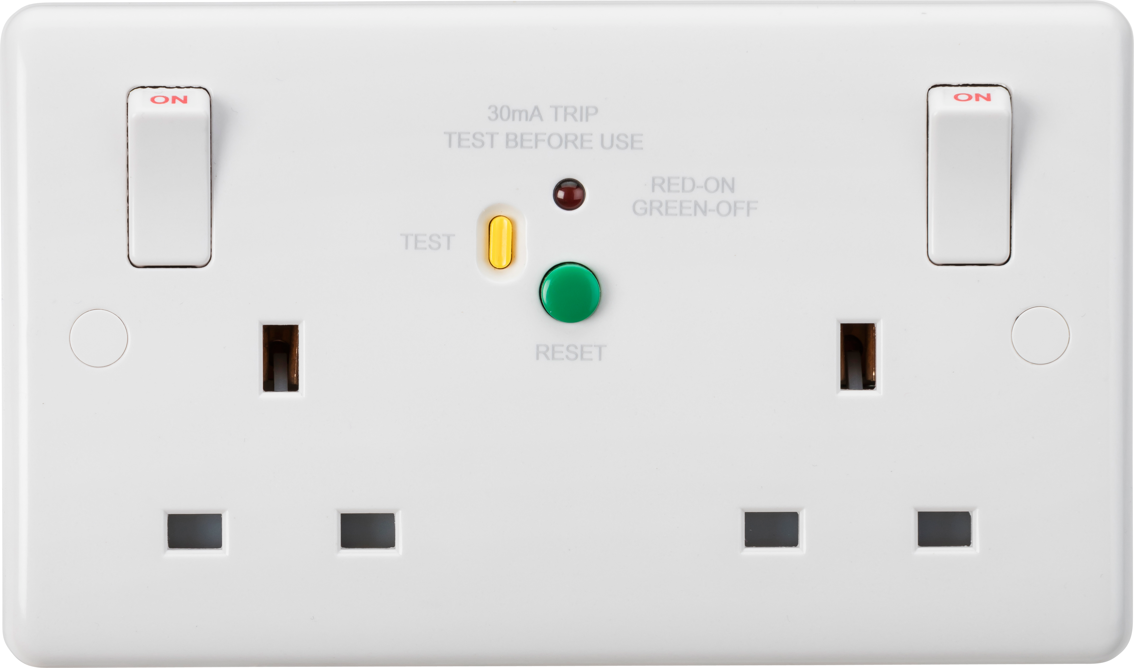 13A 2G DP RCD Switched Socket - 30mA (Type A)