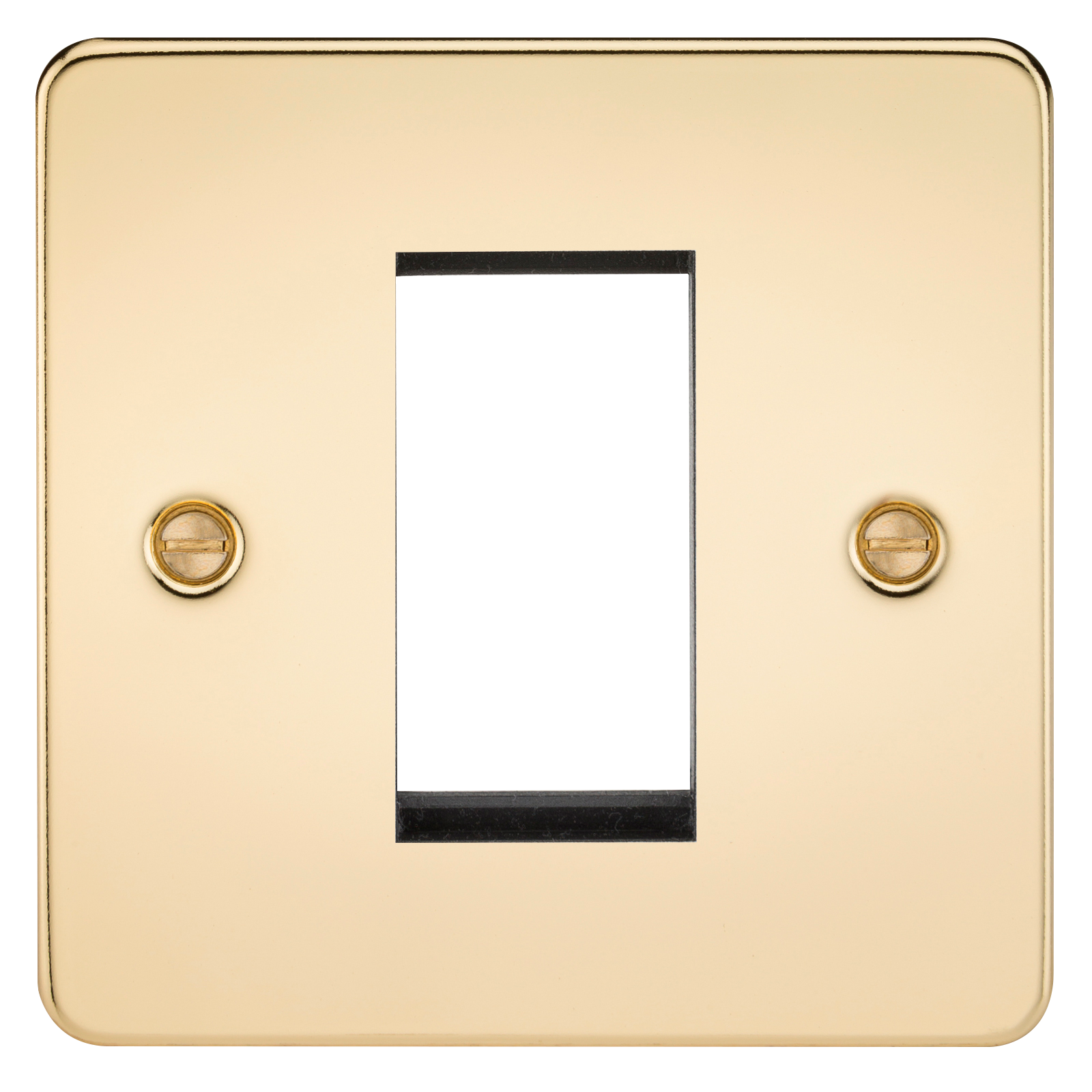 Flat Plate 1G Modular Faceplate - Polished Brass