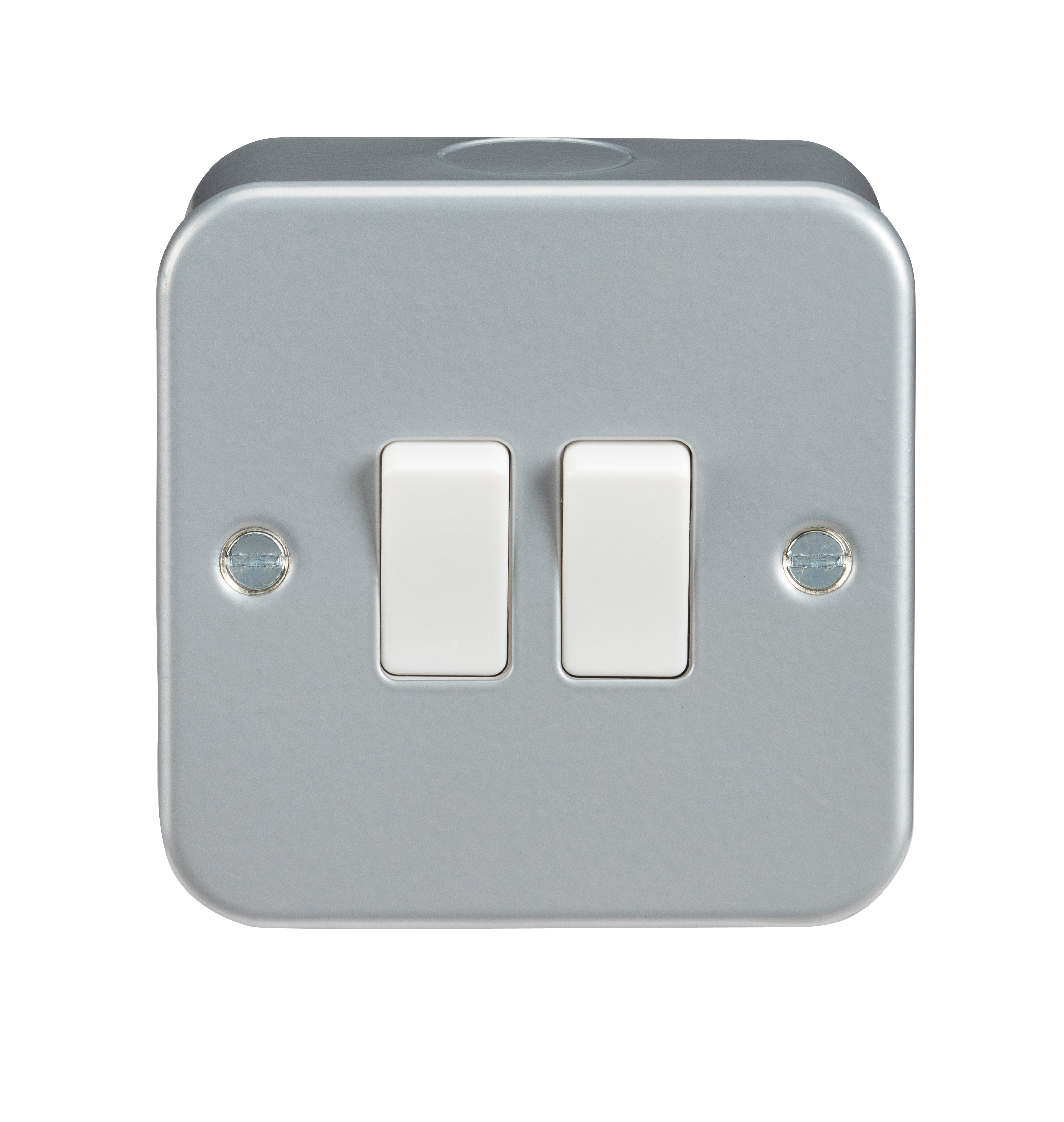 10A 2G 2 Way 230V Metal Clad Electric Wall Plate Switch