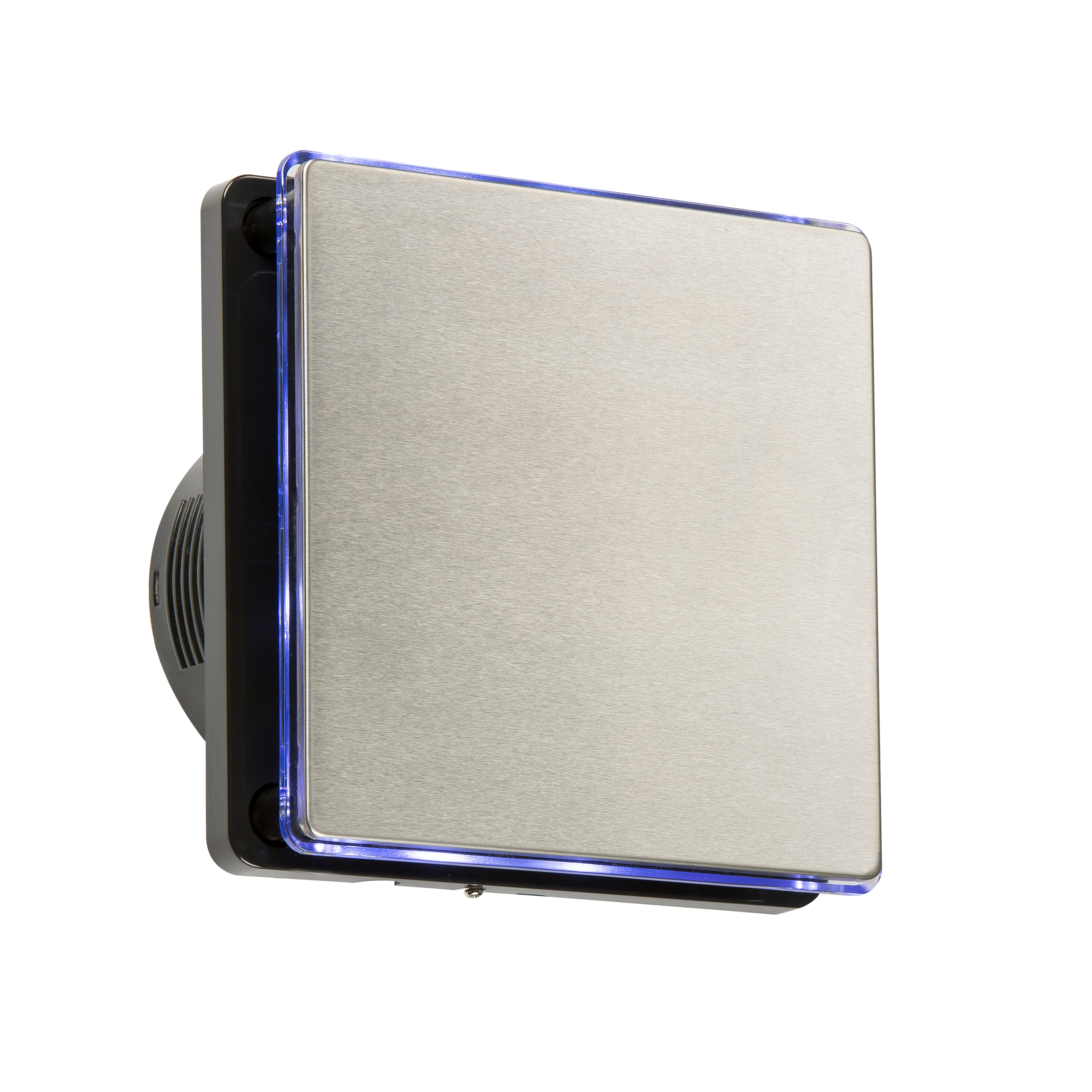 4 Backlit LED Wall & Ceiling Brushed Chrome Extractor Fan with Timer