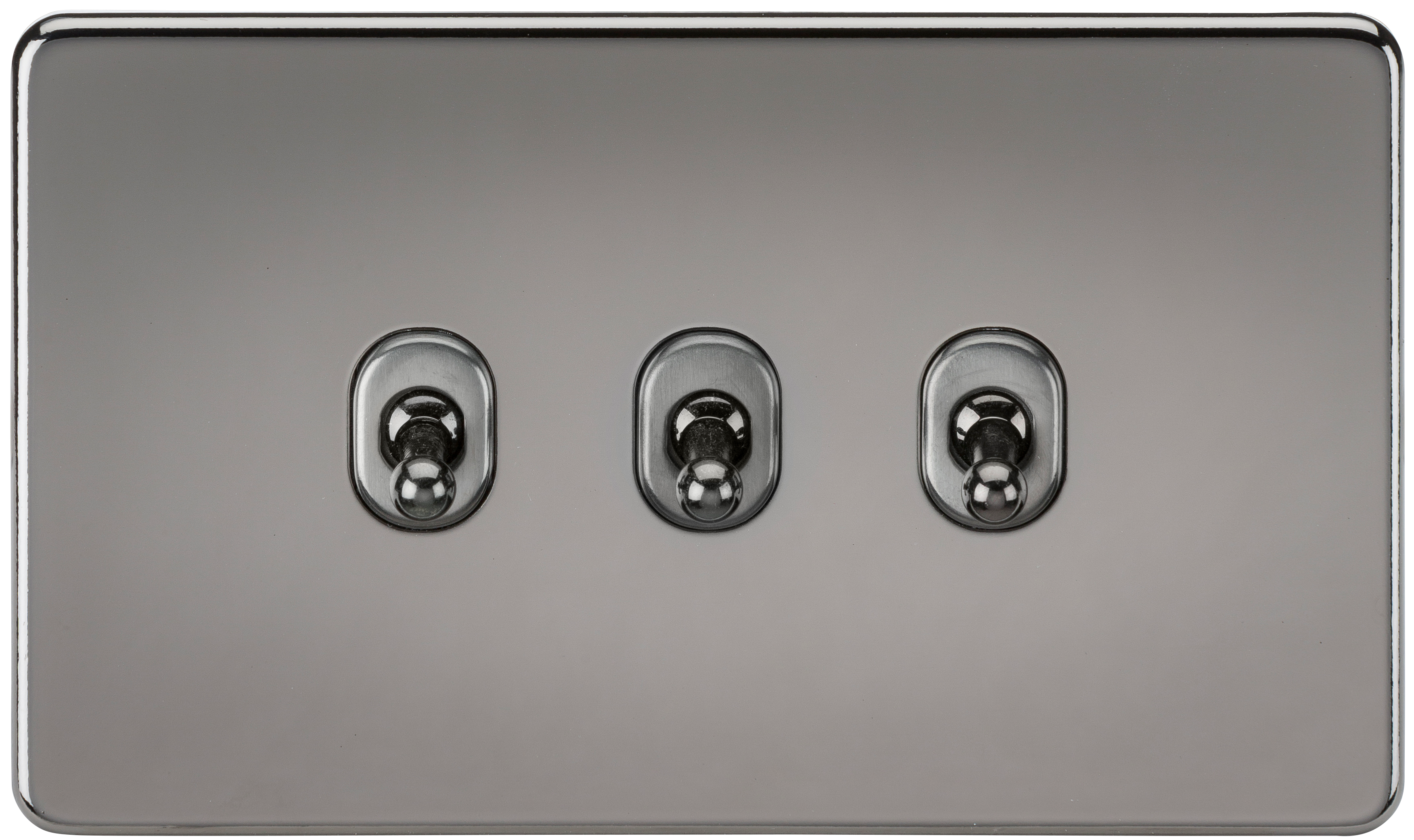 Screwless 10AX 3G 2-Way Toggle Switch - Black Nickel