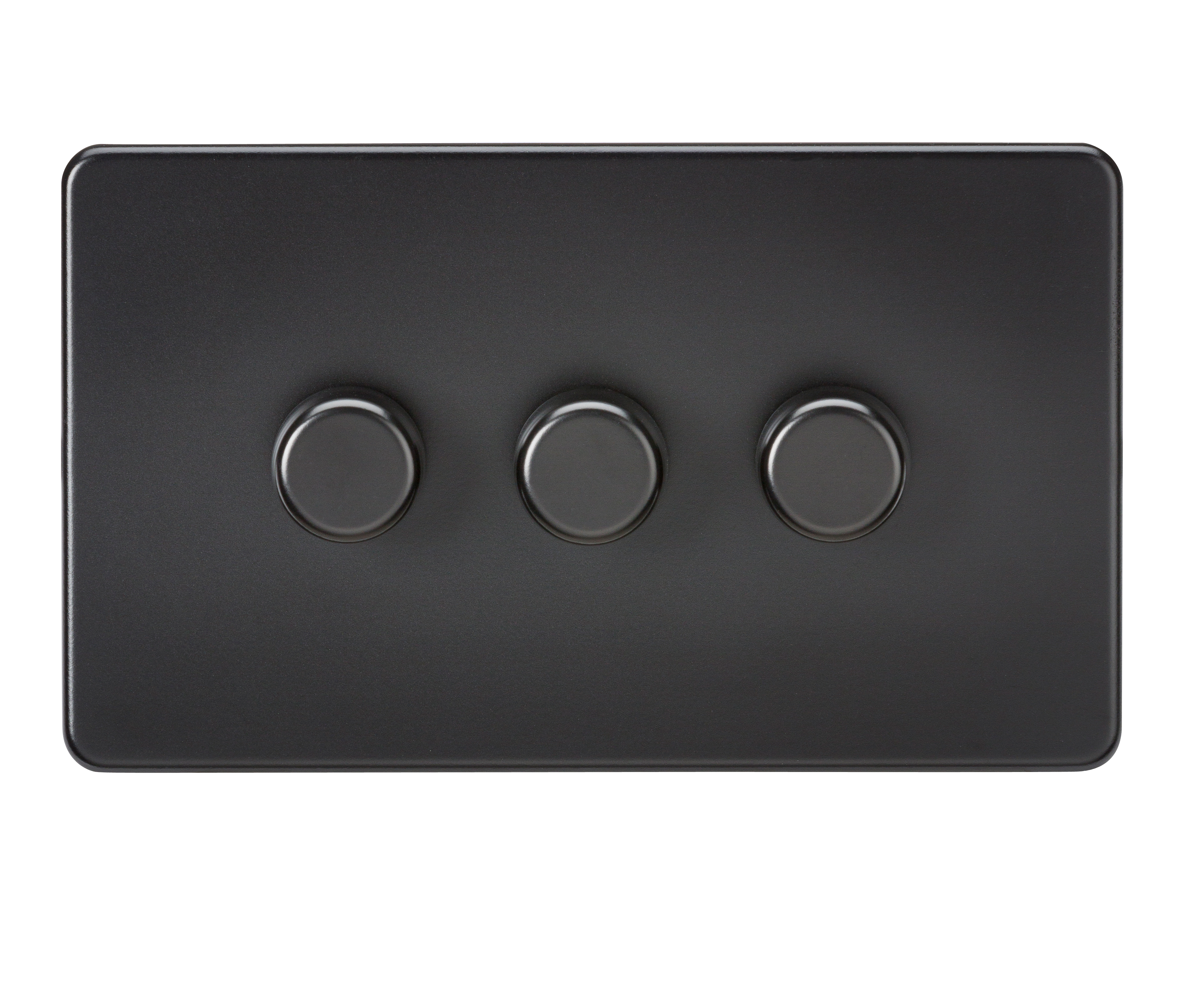 Screwless 3G 2-way 10-200W (5-150W LED) trailing edge dimmer - Matt Black