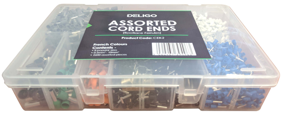 Assorted Cord Ends Terminal Kit (French Colours)