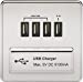 1G Screwless Polished Chrome Quad USB 5V Charger Outlet - Black Insert