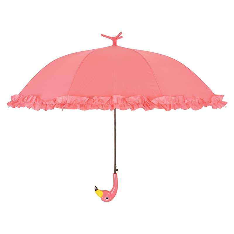 Standing Flamingo Umbrella With Ruffles
