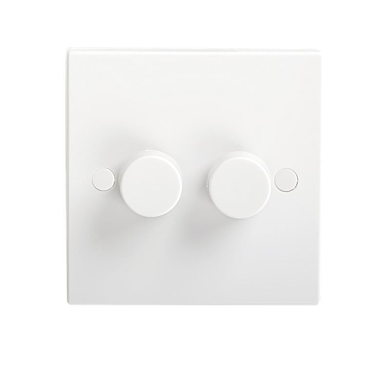 40-400W White 2G 2 Way 230V Electric Dimmer Switch Wall Plate