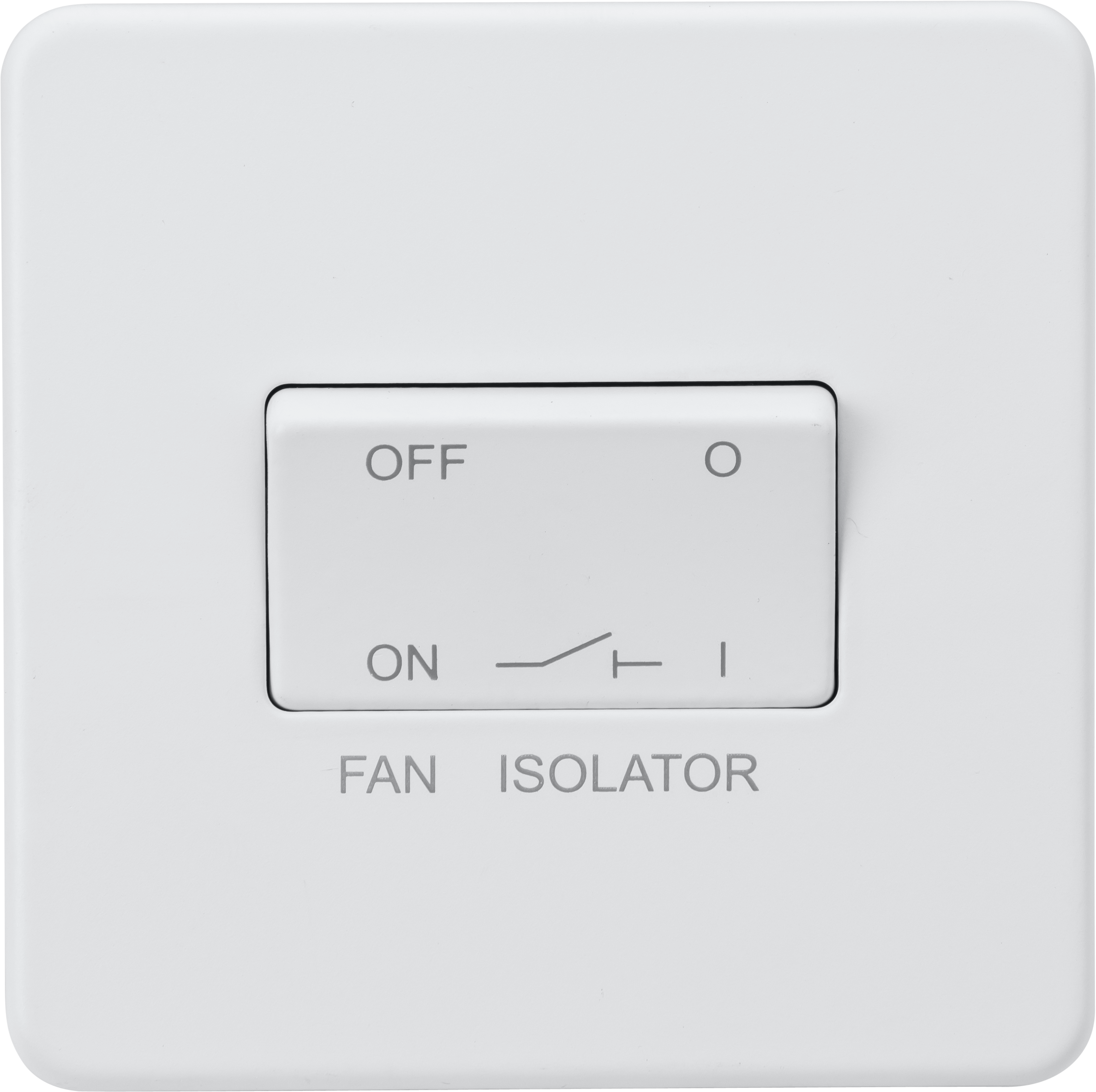 Screwless 10AX 3 pole fan isolator switch - Matt white