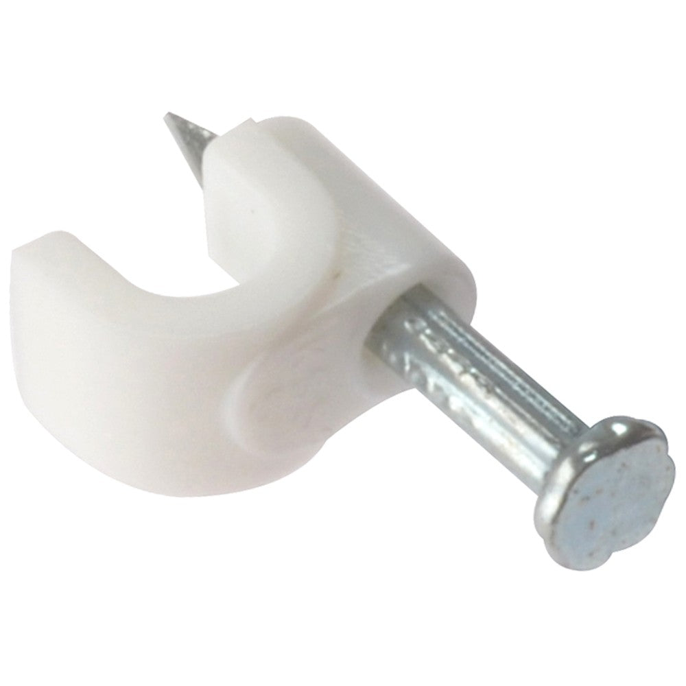 10mm White Round Cable Clips (100 Pack)
