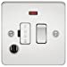 Flat Plate 13A switched fused spur unit with neon and flex outlet - polished chrome