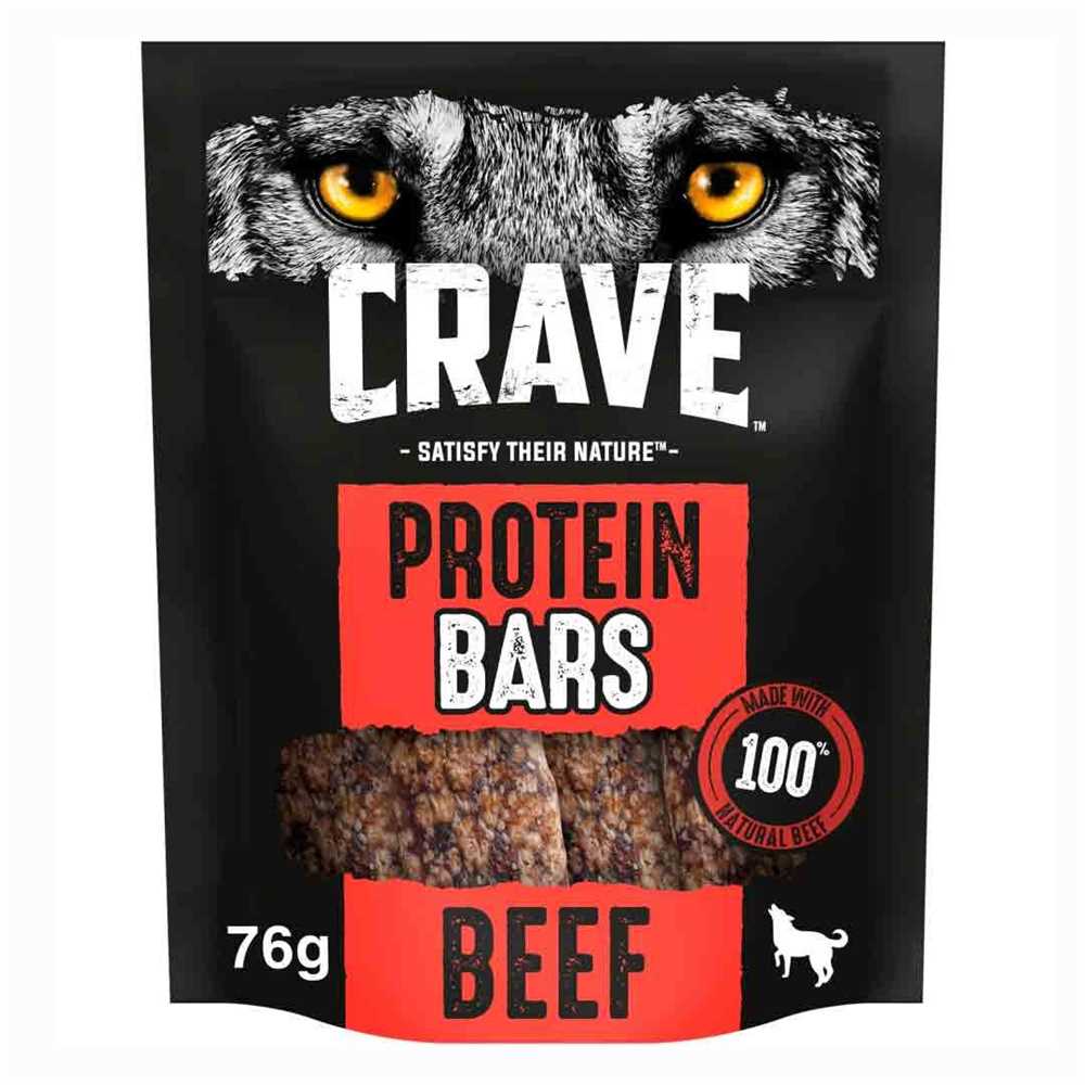 CRAVE High Protein Beef Bar – 76g - Grain-Free Snack for Dogs