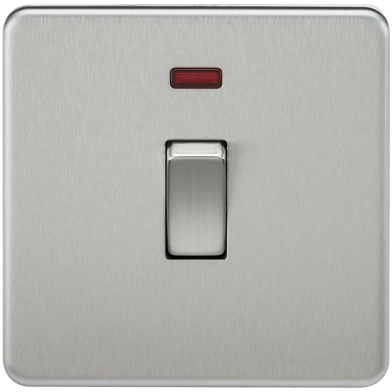 20A 1G DP 230V Screwless Brushed Chrome Electric Wall Plate Switch with Neon