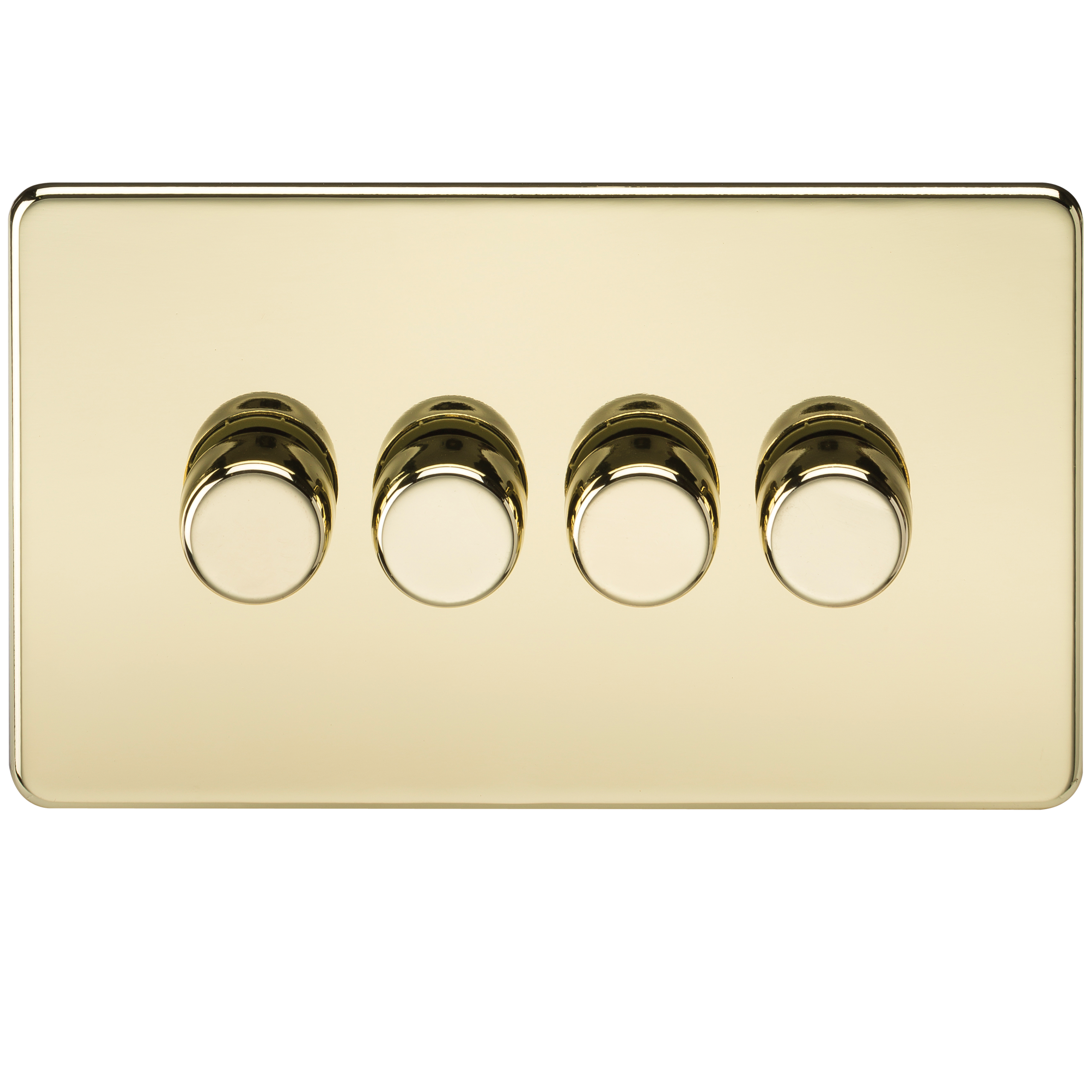 10-200W 4G 2 Way 230V Screwless Polished Brass Electric Dimmer Switch Led Compatible